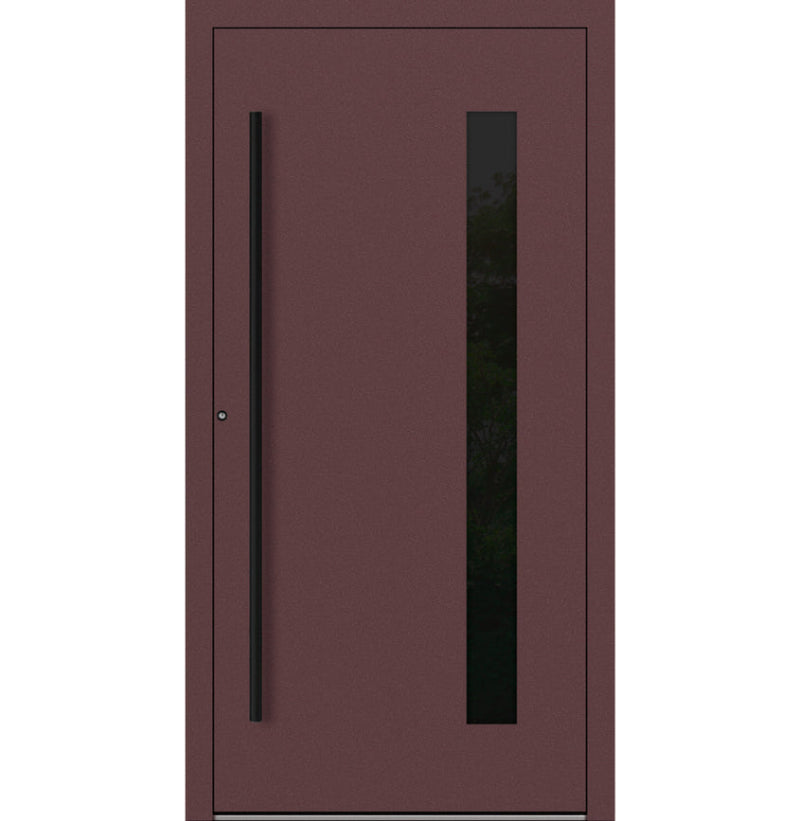 Turenwerke SL75 Design 24 Aluminium Door - Red RAL3005 - Blackline