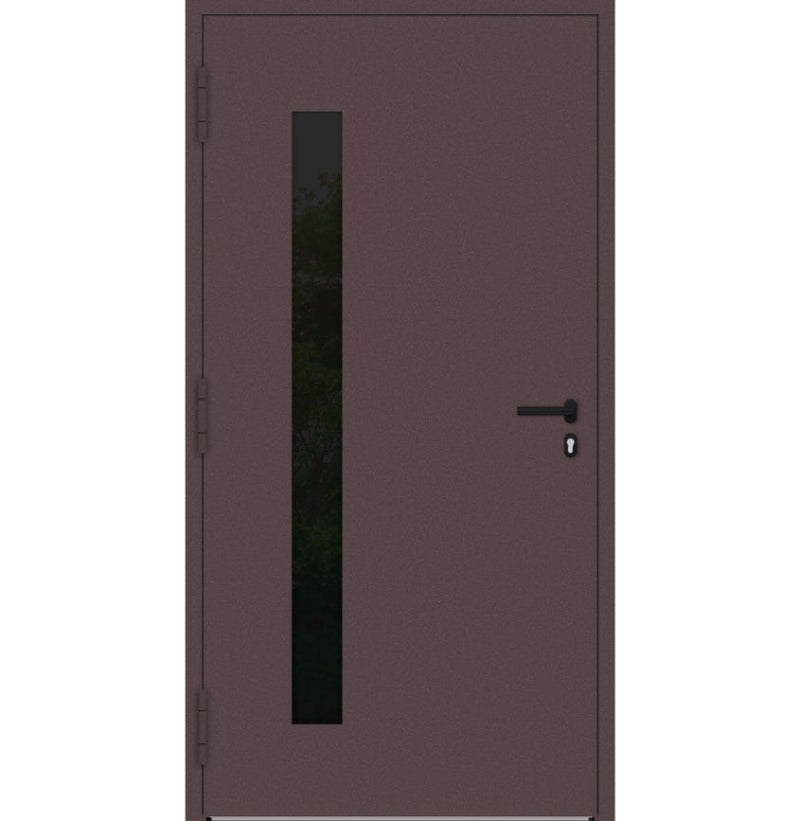 Turenwerke SL75 Design 24 Aluminium Door - Red RAL3005 - Blackline