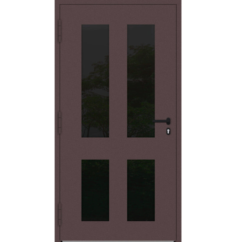 Turenwerke SL75 Design 29 Aluminium Door - Red RAL3005 - Blackline