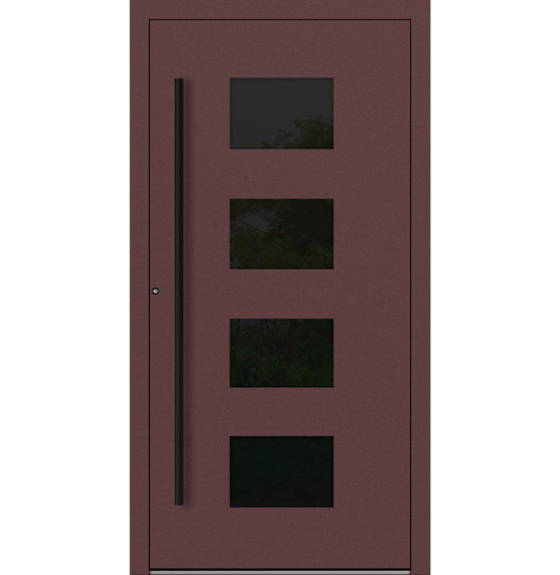 Turenwerke SL75 Design 311 Aluminium Door - Red RAL3005 - Blackline