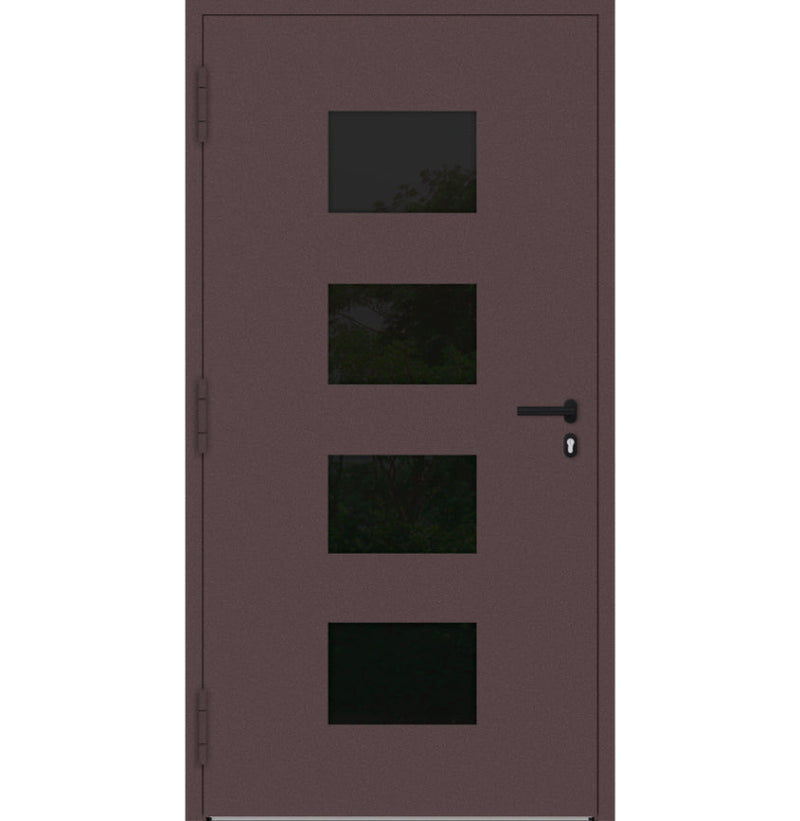 Turenwerke SL75 Design 311 Aluminium Door - Red RAL3005 - Blackline