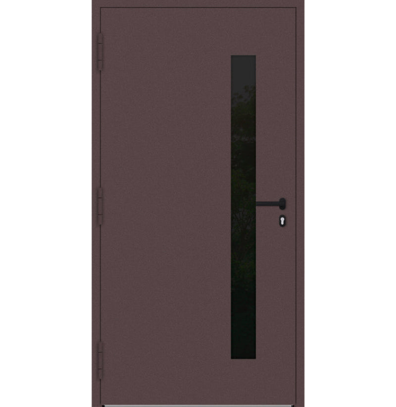 Turenwerke SL75 Design 34 Aluminium Door - Red RAL3005 - Blackline